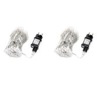 Blendend Luces planas de cortina LED, batería 3AA, luz blanca fría, 1m x 1m, ideales para decoración y ambientación en eventos o espacios interiores. (Paquete de 2)