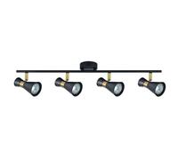 Blendend Regleta 4xGU10 Negra/Cuero 15x69,5x8,5 cm - Iluminación decorativa y funcional para espacios modernos y elegantes.