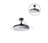 blendend Ventilador DC 72W, 3 aspas, 7200lm, 3000K/4000K/6000K, control remoto, memoria y temporizador; ideal para refrescar y iluminar espacios.