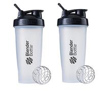 Blender Bottle C02692 Classic Loop Top Shaker Bottle 28 oz, 2 unidades, plástico, transparente/negro y transparente/negro