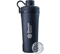 Blender Bottle Radian de acero inoxidable | Botella de agua | Botella mezcladora de batidos de proteínas | con batidor Blenderball | libre de BPA | Negro - 770ml
