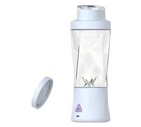 Blender Smoothie Maker, 650ML Portable Blender with 6 Blades - Rechargeable Juice Mixer Cup with To-Go Lids for Shakes, Smoothies and Frozen Fruit for Home Gym or Office (White)