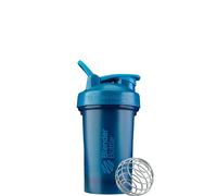BlenderBottle Classic V2 - Botella mezcladora con bola de acero inoxidable, perfecta para batidos de proteínas, apta para lavavajillas, 600 ml, azul océano