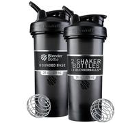 BlenderBottle Classic V2 - Botella mezcladora perfecta para batidos de proteínas y preentrenamiento, 28 onzas, negro, paquete de 2