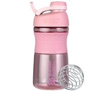 BlenderBottle SportMixer - Botella mezcladora perfecta para batidos de proteínas y entrenamiento previo, 20 onzas, rosa