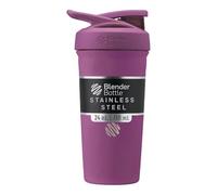 BlenderBottle Strada - Botella de agua de acero inoxidable aislada con batidor de alambre, 24 onzas, ciruela