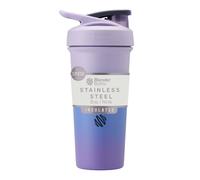 BlenderBottle Strada Sleek Shaker Cup - Botella de agua aislada de acero inoxidable con batidor de alambre, 710 ml, lavanda degradado