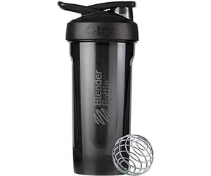BlenderBottle Strada - Vaso mezclador perfecto para batidos de proteínas y entrenamiento previo, 28 onzas, color negro
