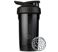 BlenderBottle Strada - Vaso mezclador perfecto para batidos de proteínas y entrenamiento previo, 700 ml, color negro