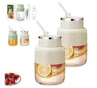 Blendgo 800 - Portable Blender, 2025 Upgrade Cordless Portable Blender Smoothie Maker Cup, Multifunctional Large-Capacity with Straw & Strap, for Traveling, Outdoor, Gym, Office (2*White)
