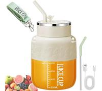 Blendgo 800 - Portable Blender Cup, with Straw and Crossbody Strap & 28oz Cup, Cordless Personal Size Blenders, Can Make Smoothies, Juices, for Travel, Gym, Daily (White)