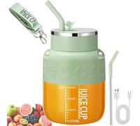 Blendgo 800 - Portable Blender Cup, with Straw and Crossbody Strap & 28oz Cup, Cordless Personal Size Blenders, Can Make Smoothies, Juices, for Travel, Gym, Daily (Green)
