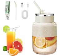 Blendgo 800 - Portable Blender for Shakes And Smoothies with 28oz Cup, Lid, Straw and Shoulder Strap, Joshandtate Cordless Portable Blender, for Smoothies Bottle,Juices and Shakes (White)