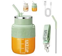 Blendgo 800 Portable Blender, Joshandtate Cordless Portable Blender, Hydration/Juicing 2-in-1, Can Make Smoothies, Electric Suitable for Picnics, Office, Gym (Green,800 ml)