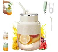Blendgo 800 - Portable Blender, Large-Capacity Cordless Portable Blenders, Hydration/Juicing 2-in-1 Blender, with Straw and Crossbody Strap, for Smoothies, Juices, Shake (White)