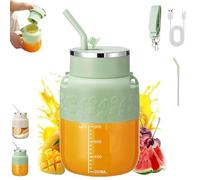 Blendgo 800 - Portable Blender, Large-Capacity Cordless Portable Blenders, Hydration/Juicing 2-in-1 Blender, with Straw and Crossbody Strap, for Smoothies, Juices, Shake (Green)