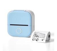 Blendio Impresora de Pegatinas portátil para Imprimir Notas, Pegatinas, Etiquetas o imágenes, Impresora Fapiere T02, Mini Impresora térmica, Control de Aplicaciones (Azul)