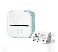 Blendio Impresora de Pegatinas portátil para Imprimir Notas, Pegatinas, Etiquetas o imágenes, Impresora Fapiere T02, Mini Impresora térmica, Control de Aplicaciones (Verde)