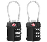 Blendura Candado Maleta Viaje 2 Picks, Candado TSA Contraseña de 3 Dígitos, Candado TaquillaGimnasio para Maletas Viaje Mochila Equipaje