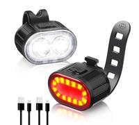 Blendura Luces Bicicleta Delantera y Trasera, USB Recargable Luz Bicicleta Delantera y Trasera IPX4 Luz Bicicleta, 4+6 Modos Luces para Bicicletas Adecuada para de Carretera Montaña
