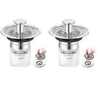 Blendura Tapon Lavabo, 32-42mm Tapón de Lavabo Universal Pop Up, Tapones Lavabo Antiobstrucción Antiolor Tapón Desague Lavabo para bañera, Cocina, Lavabo (Paquete de 2)