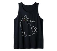 Blep Negro Lindo Gato Divertido Amantes De Mascotas Mirando con La Lengua Fuera Camiseta sin Mangas