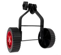 BlesConi 1 juego de ruedas guía de recortadora para ejes de 25 mm, soporte de altura ajustable para comedores de césped y cortadores de cepillo, diseño triangular estable para un fácil cuidado del