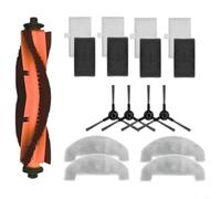 BlesConi Accesorios de limpieza Set Filtro de cepillo lateral principal Microfibra Mop Cloth Piezas de repuesto para Mova E10 E20 Plus Vacuum