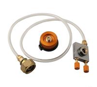 BlesConi Adaptador de recambio de cartucho de gas LPG para estufas de camping al aire libre, válvula convertidora de propano con conectores dobles para tanques planos y grandes, construcción de metal
