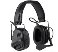 BlesConi Auriculares para caza con amplificación de sonido y micrófonos, orejeras tácticas ligeras para actividades al aire libre, color negro