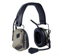 BlesConi Auriculares para caza con amplificación de sonido y micrófonos, orejeras tácticas ligeras para actividades al aire libre, color negro