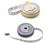 BlesConi BMI - Cinta métrica retráctil con índice de masa corporal de 150 cm para seguimiento de dieta y medición corporal, azul (azul + amarillo)