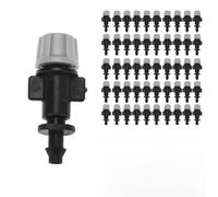 BlesConi Boquillas de pulverización para riego por goteo, juego de 50 piezas, cabezales de pulverización de plástico para tubos de 4 mm/7 mm, flujo de 7,5-8,6 l/h