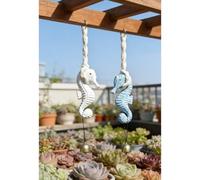 BlesConi Campanilla de viento de madera hecha a mano con diseño del mar Mediterráneo, decoración de campana colgante para jardín al aire libre