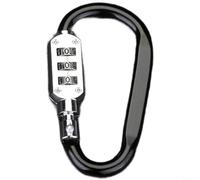 BlesConi Cerradura de combinación de 3 dígitos reajustable con mosquetón de anillo en D, clip de seguridad de aleación de aluminio óxido para viajes al aire libre, mochilas y cascos (negro)