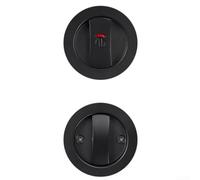 BlesConi Cerradura redonda para puerta corredera con indicador rojo y verde, perno de puerta de bolsillo de aleación de zinc para baño, gancho individual de 45 mm (negro)