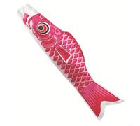 BlesConi Colorido calcetín de viento japonés para carpa, satén de 100 cm para bandera de peces koi, decoración de jardín al aire libre para patio y patio (rosa, 100 cm)