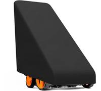 BlesConi Cubierta para cortacésped de exterior 210D Oxford de tela resistente, resistente al viento, a la lluvia, protección solar para cortacéspedes eléctricos de empuje y tracción, color negro