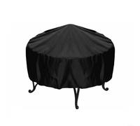 BlesConi Cubierta para parrilla al aire libre 210D Oxford tela impermeable UV redonda protector de mesa negro (102 * 45 cm)