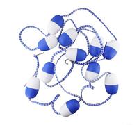 BlesConi Cuerda de seguridad flotante para piscina, divisor de carril, boya de línea para canales, bancos, blanco, azul, nailon, 5 m