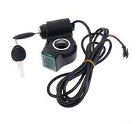 BlesConi Empuñadura del acelerador para scooter E-Bike para bloqueo eléctrico con llave, pantalla de batería en tiempo real, salida de 0.8-3.6V para barra de 7/8 pulgadas 24-72V
