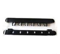 BlesConi Estante de madera para tacos de billar de 6 ranuras, soporte de pared para billar, organizador de almacenamiento de accesorios de mesa de billar para sala de juegos (negro)