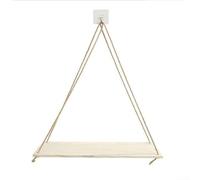 BlesConi Estantes colgantes para pared, estante de exhibición de madera reciclada rústica con ganchos para almacenamiento interior y decoración del hogar (color madera)