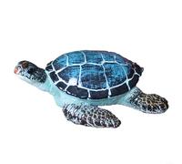BlesConi Figura de tortuga marina de resina azul pequeña decoración temática de playa para el hogar, jardín, patio, acuario estante expositor 11,5 x 9,3 cm