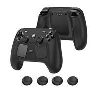 BlesConi Funda de silicona para controlador de juegos para Steam Controller 2, funda protectora suave con agarre mejorado y joystick, carcasa de piel a prueba de golpes, transparente (negro)