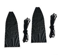 BlesConi Funda de tela de repuesto para silla de columpio colgante, base de asiento de textileno negro, con bolsa lateral (64 x 197 x 23 cm) (2 piezas sin bolsillos)