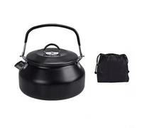 BlesConi Hervidor portátil de camping de 0.8L, caldera de agua de acero inoxidable con mango plegable para senderismo y mochilero (negro)