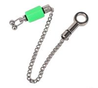BlesConi Indicadores de bobinas de pesca de carpa, correa de peso de acero inoxidable reforzada, accesorio de sistema de alarma de mordida, 22 cm de longitud (verde)