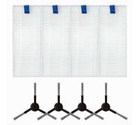 BlesConi: Juego completo de cepillos laterales y filtros para Tefal para XPlorer Series 130 AI, incluye 4 filtros y 4 cepillos para un fácil reemplazo (A)