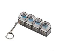 BlesConi Juguete portátil para ansiedad con teclado RGB, llavero de 4 botones con luces coloridas, para hacer clic ABS para aliviar el estrés en la oficina y la escuela (negro transparente)